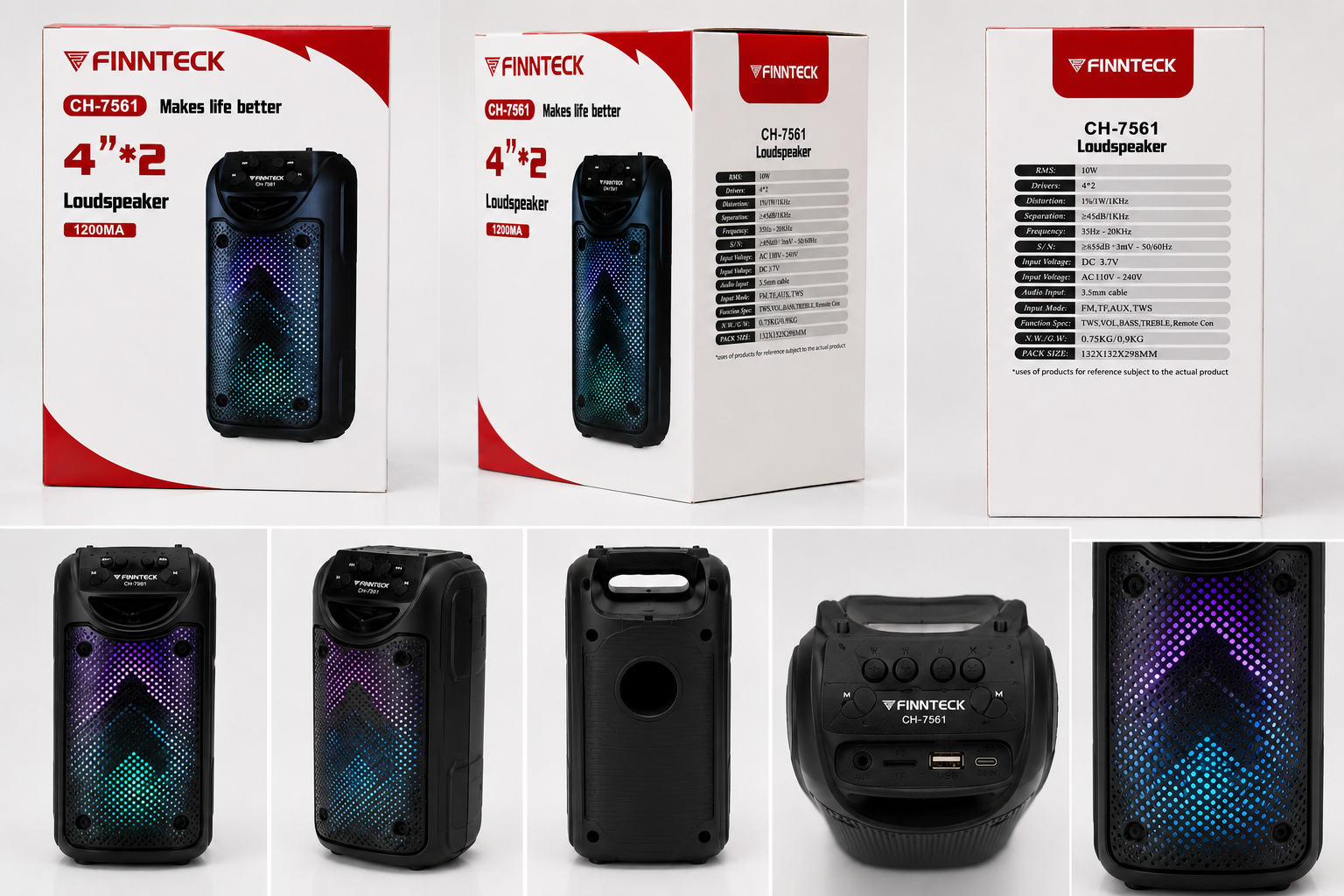 FINNTECK CH-7561 Portable Bluetooth Speaker